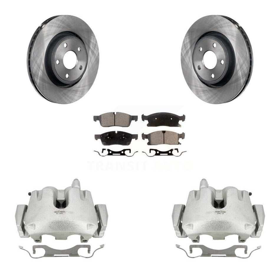 Front Disc Brake Caliper Rotors And Semi-Metallic Pads Kit For Jeep Grand Cherokee Dodge Durango KC8-100163P by Transit Auto