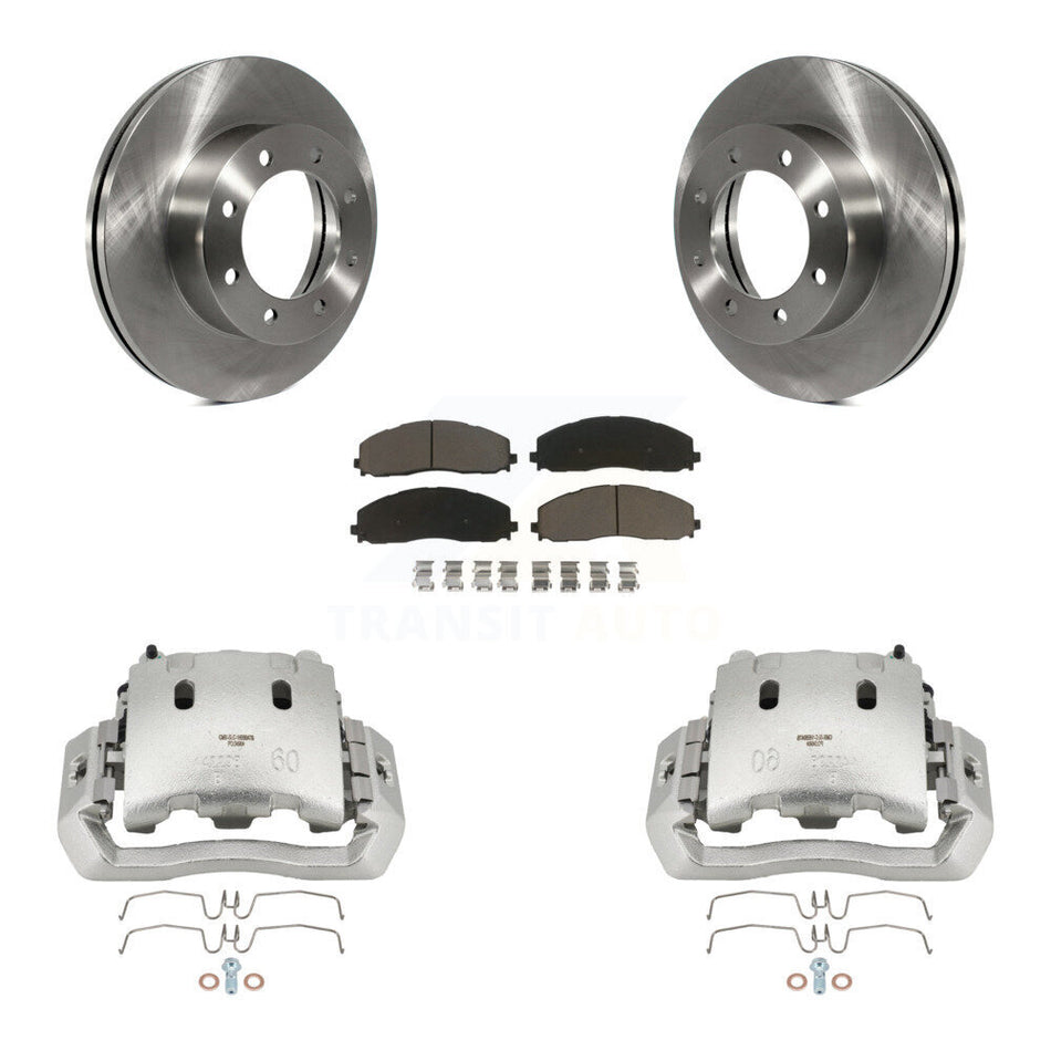 Front Brake Caliper Rotors & Ceramic Pad Kit For Ford F-450 Super Duty With 8 Lug Wheels KC8-100164C