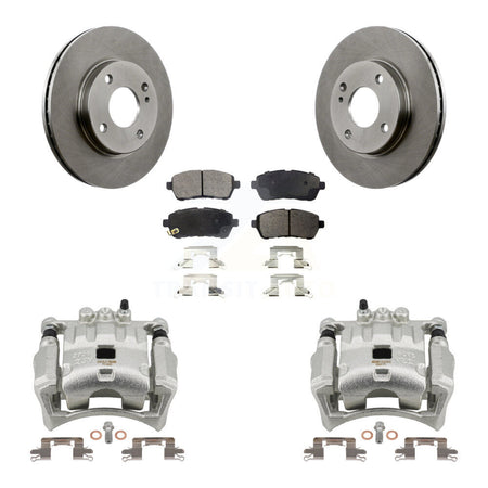 Front Disc Brake Caliper Rotors And Semi-Metallic Pads Kit For Ford Fiesta KC8-100164P