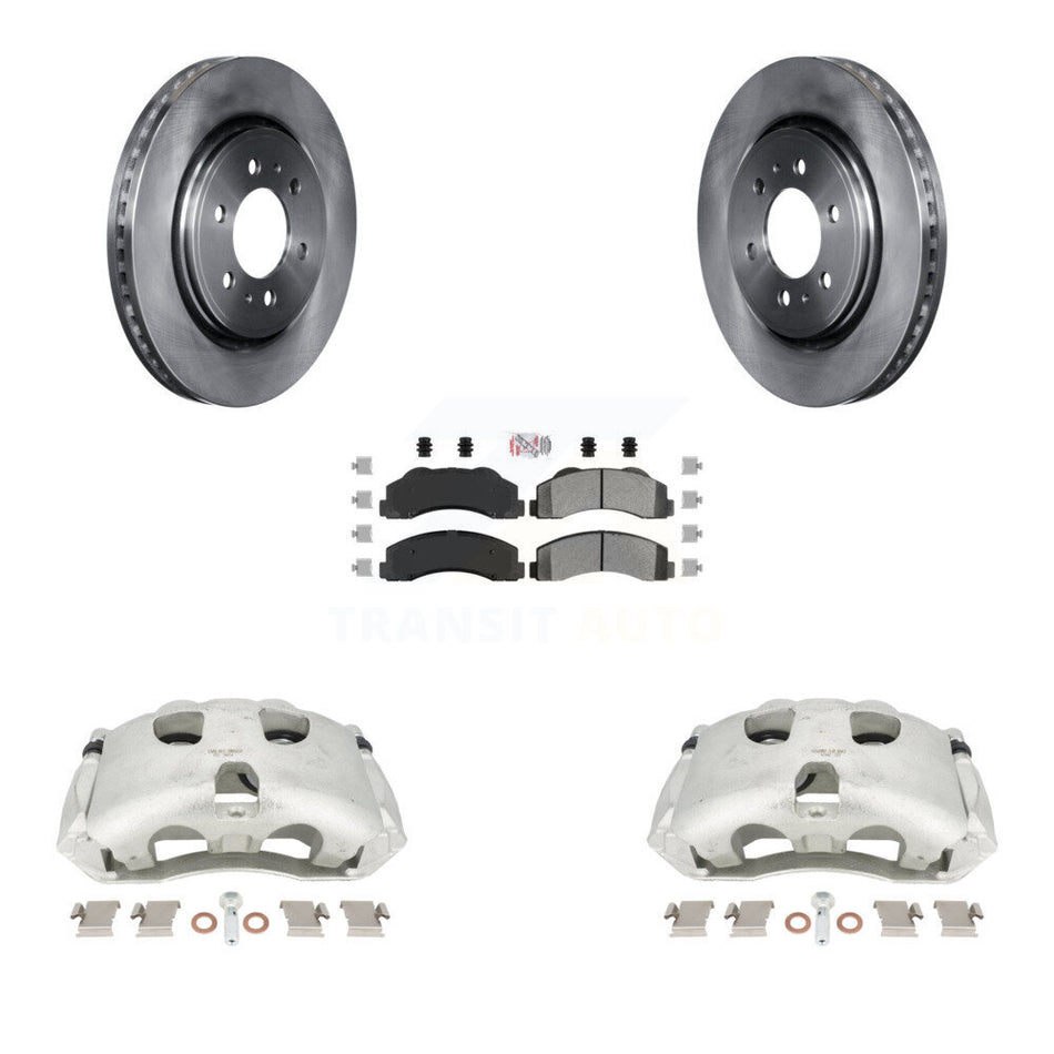 Front Disc Brake Caliper Rotors And Semi-Metallic Pads Kit For Ford F-150 Expedition Lincoln Navigator KC8-100167N by Transit Auto