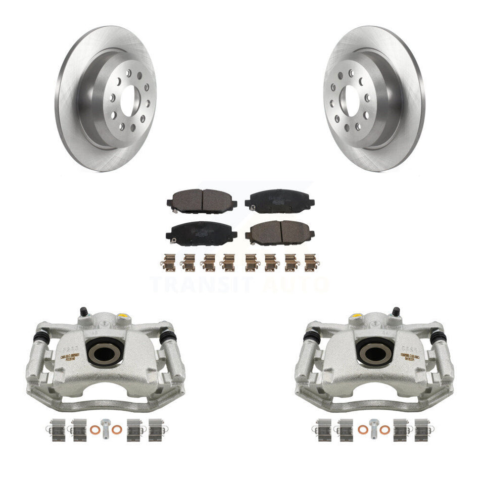 Rear Disc Brake Caliper Rotors And Ceramic Pads Kit For 2018-2021 Jeep Wrangler Rubicon With Heavy Duty Brakes Code BR2 & BR6 KC8-100168T