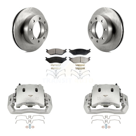Front Disc Brake Caliper Rotors And Semi-Metallic Pads Kit For Ford F-450 Super Duty KC8-100169P