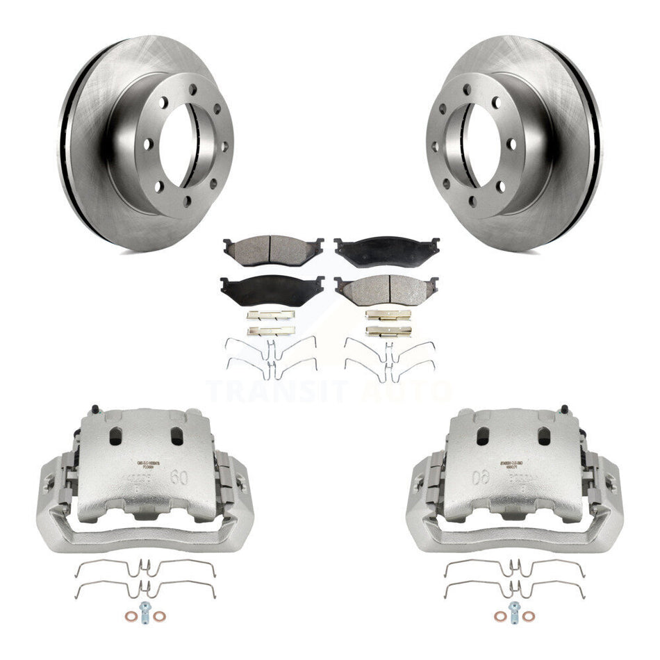 Front Disc Brake Caliper Rotors And Semi-Metallic Pads Kit For Ford F-450 Super Duty KC8-100169P