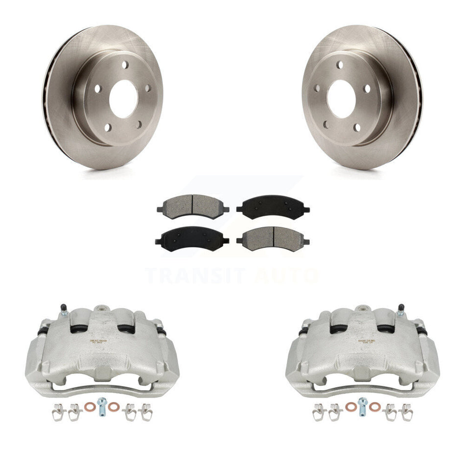 Front Disc Brake Caliper Rotors And Semi-Metallic Pads Kit For Dodge Dakota Mitsubishi Raider KC8-100169S