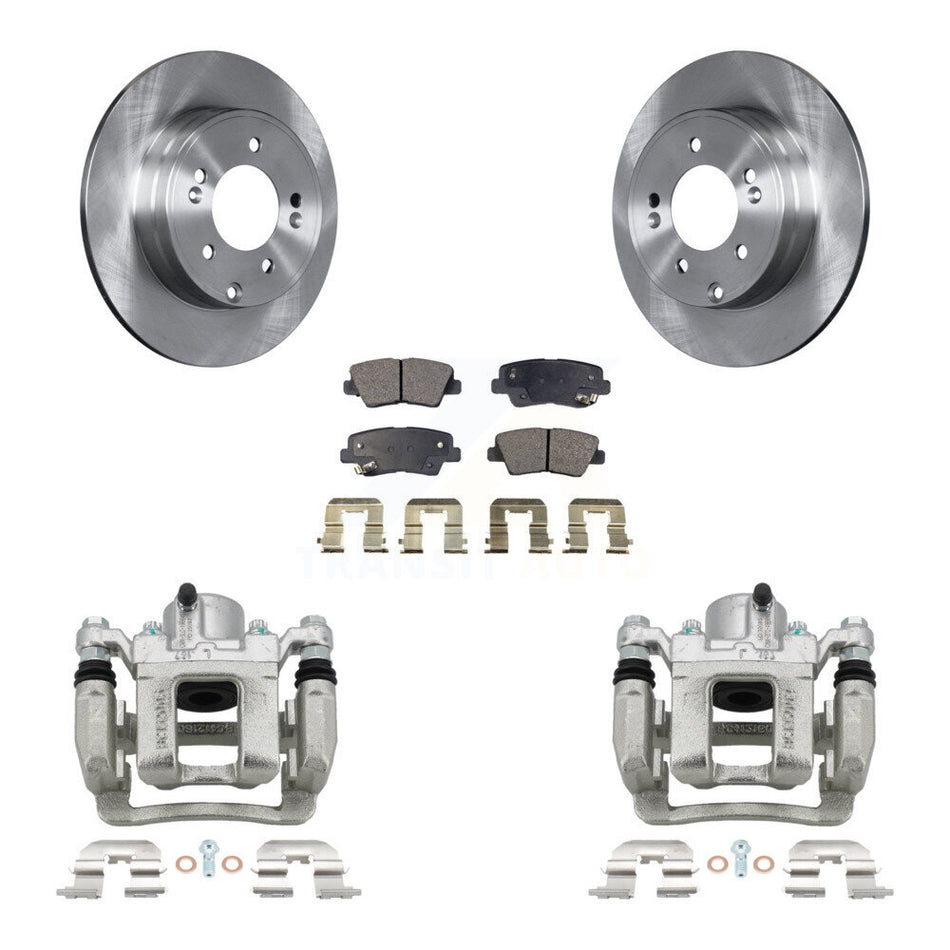 Rear Disc Brake Caliper Rotors And Ceramic Pads Kit For Hyundai Sonata Kia Optima KC8-100169T
