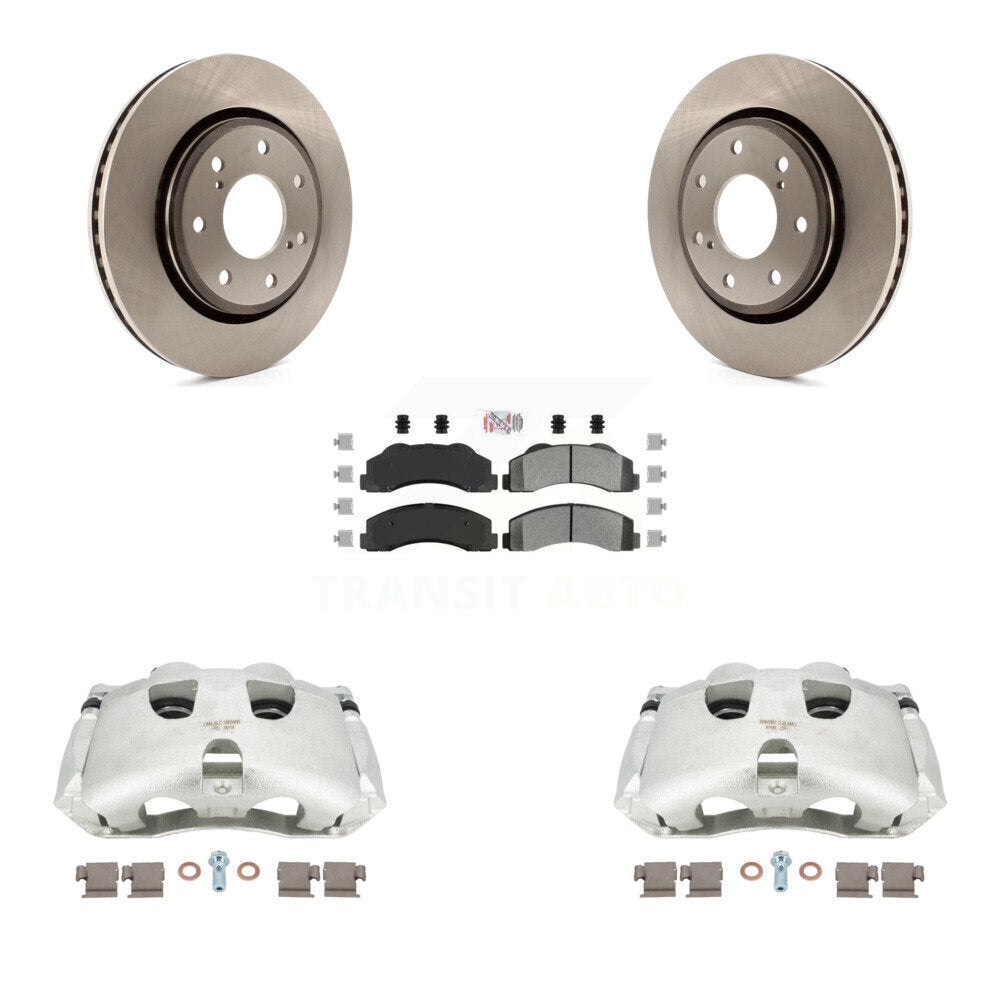 Front Disc Brake Caliper Rotors And Semi-Metallic Pads Kit For 2012-2014 Ford F-150 With 7 Lug Wheels KC8-100171N by Transit Auto