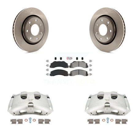 Front Disc Brake Caliper Rotors And Semi-Metallic Pads Kit For 2012-2014 Ford F-150 With 7 Lug Wheels KC8-100171N by Transit Auto