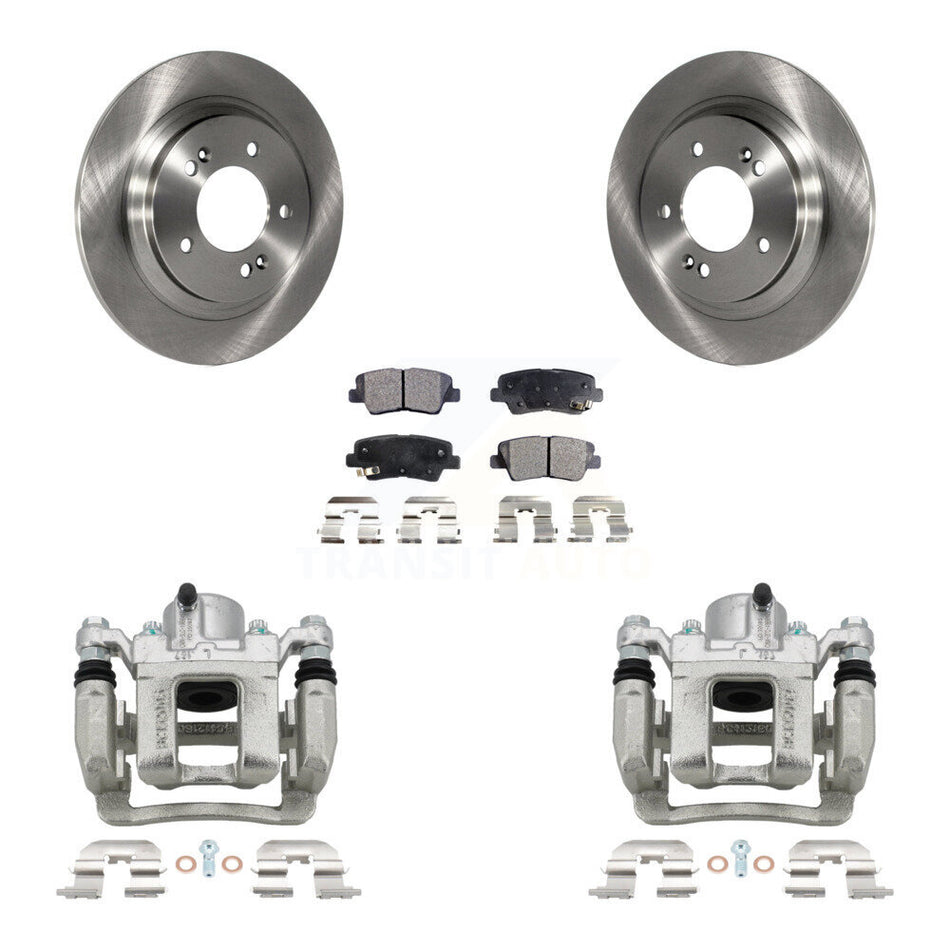 Rear Brake Caliper Rotor Ceramic Pad Kit For Kia Optima 2.4L With Electric Parking KC8-100171T