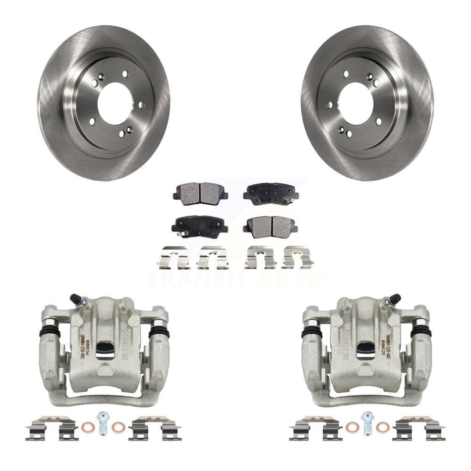 Rear Brake Caliper Rotor Ceramic Pad Kit For Kia Optima 2.0L With Electric Parking KC8-100172T