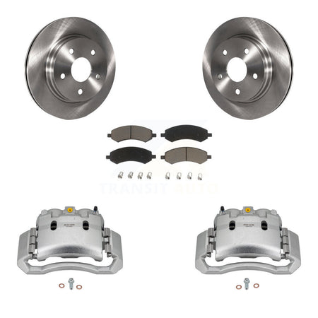 Front Disc Brake Caliper Rotor Ceramic Pad Kit For 2006 Dodge Ram 1500 With 5 Lug Wheels KC8-100173C