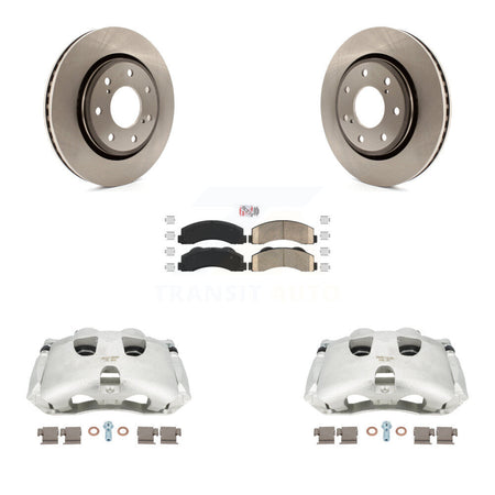 Front Disc Brake Caliper Rotors And Ceramic Pads Kit For 2012-2014 Ford F-150 With 7 Lug Wheels KC8-100173N by Transit Auto