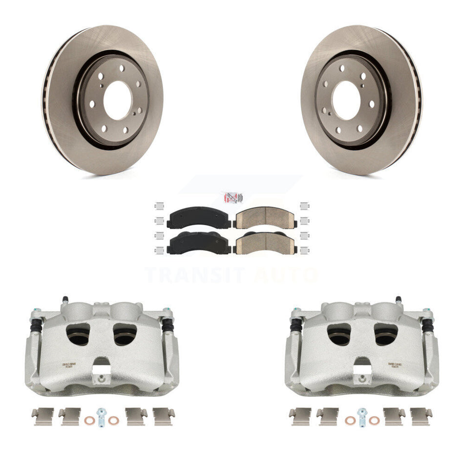 Front Disc Brake Caliper Rotors And Ceramic Pads Kit For 2012-2014 Ford F-150 With 7 Lug Wheels KC8-100173N