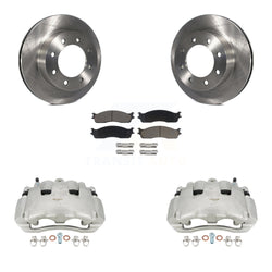 Front Disc Brake Caliper Rotors And Ceramic Pads Kit For 2006 Dodge Ram 1500 Standard Cab Pickup Crew With 8 Lug Wheels KC8-100174C