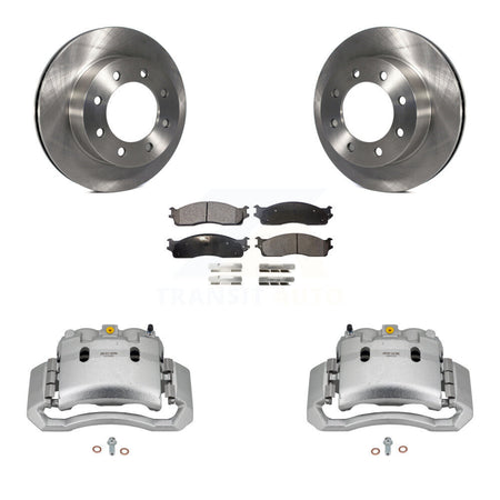 Front Disc Brake Caliper Rotors And Semi-Metallic Pads Kit For Dodge Ram 1500 3500 2500 KC8-100174P