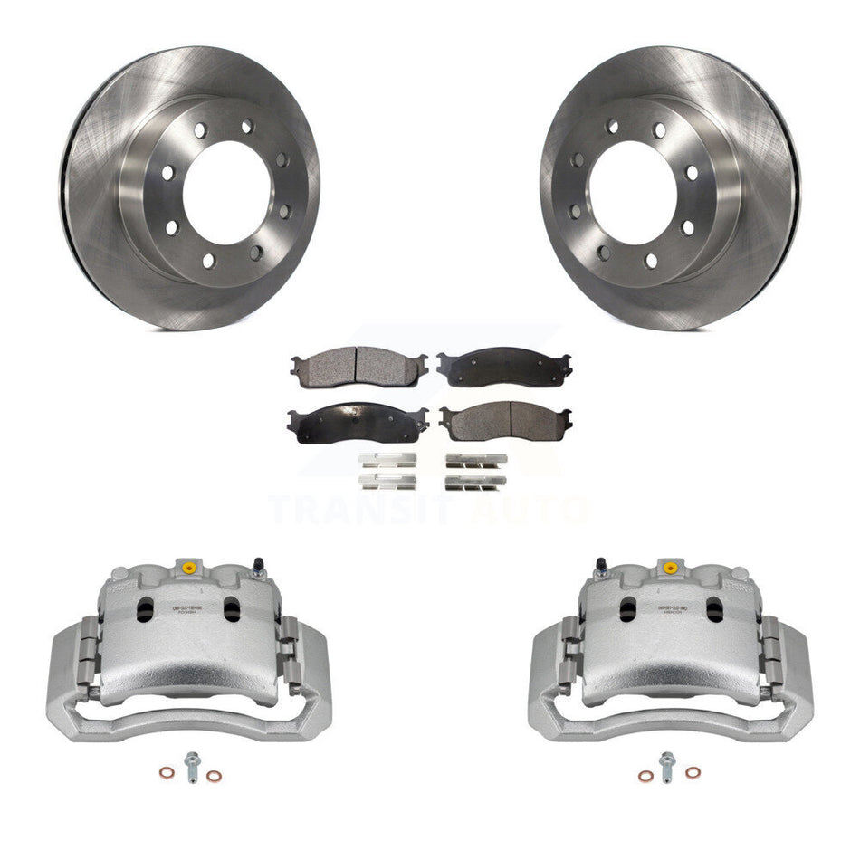 Front Disc Brake Caliper Rotors And Semi-Metallic Pads Kit For Dodge Ram 1500 3500 2500 KC8-100174P