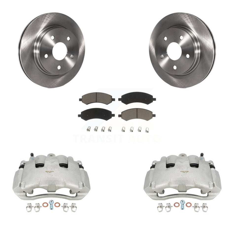 Front Disc Brake Caliper Rotors And Ceramic Pads Kit For Dodge Ram 1500 KC8-100175C by Transit Auto