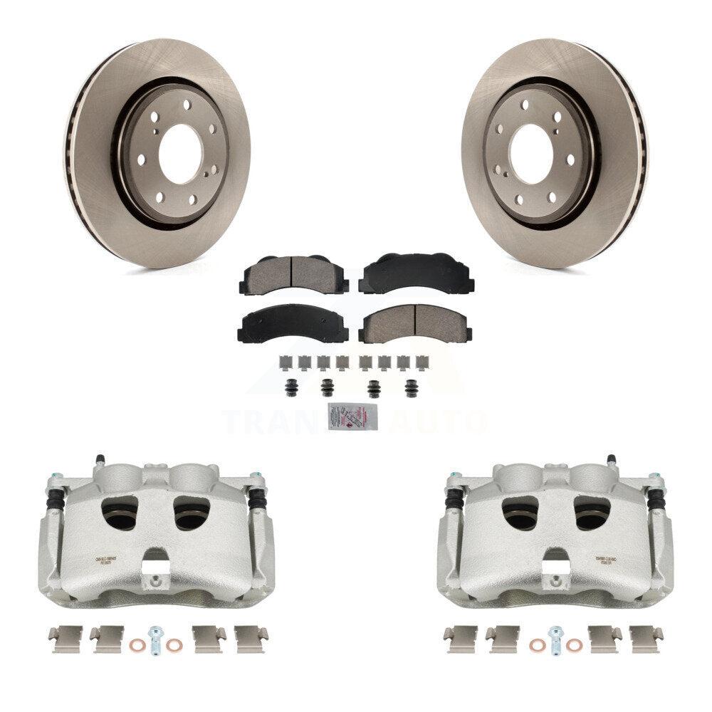 Front Brake Caliper Rotor And Ceramic Pad Kit For 2012-2014 Ford F-150 With 7 Lug Wheels KC8-100175N