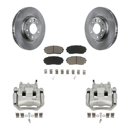 Front Disc Brake Caliper Rotors And Ceramic Pads Kit For 2007-2009 Lincoln MKX FWD KC8-100176C