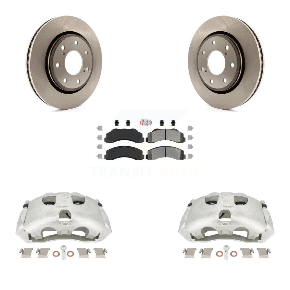 Front Disc Brake Caliper Rotors And Semi-Metallic Pads Kit For 2010-2011 Ford F-150 With 7 Lug Wheels KC8-100176N by Transit Auto