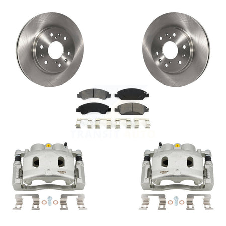 Front Brake Caliper Rotor Semi-Metallic Pad Kit For 15-19 Cadillac XTS With 6 Lug Wheels KC8-100176S