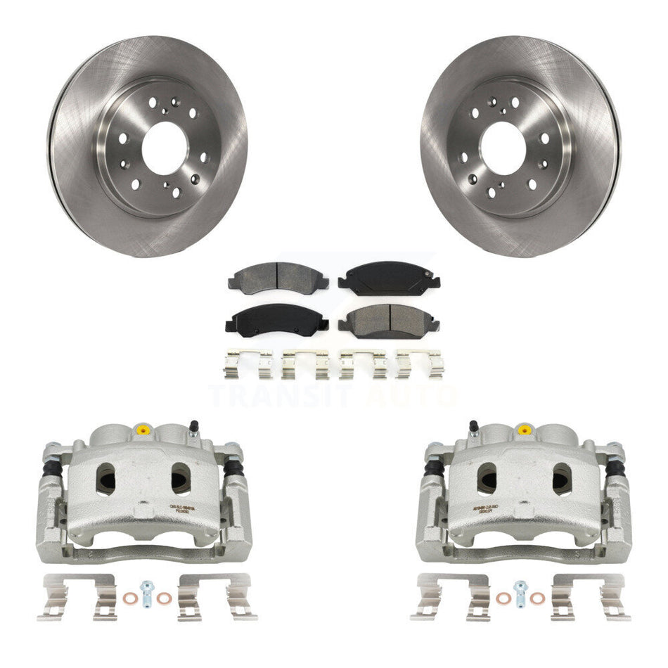 Front Brake Caliper Rotor Semi-Metallic Pad Kit For 15-19 Cadillac XTS With 6 Lug Wheels KC8-100176S