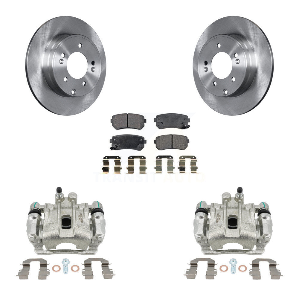Rear Brake Caliper Rotors & Ceramic Pad Kit For Hyundai Sonata With Manual Parking KC8-100176T