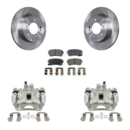 Rear Brake Caliper Rotors & Ceramic Pad Kit For Hyundai Sonata With Manual Parking KC8-100176T