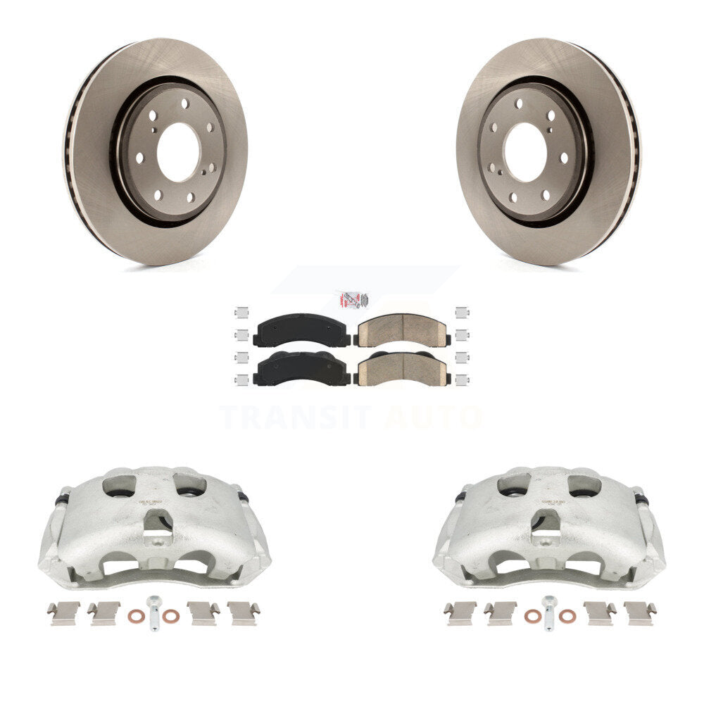 Front Disc Brake Caliper Rotors And Ceramic Pads Kit For 2010-2011 Ford F-150 With 7 Lug Wheels KC8-100177N by Transit Auto
