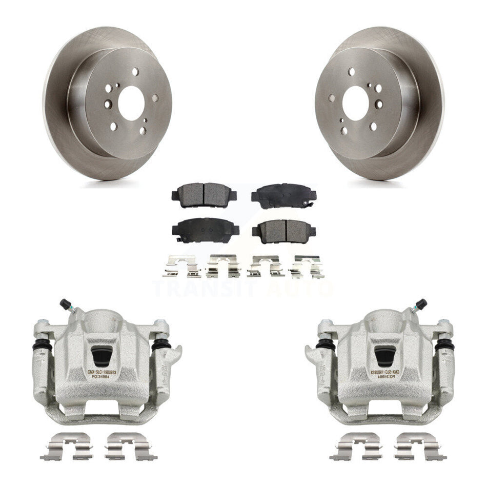 Rear Disc Brake Caliper Rotors And Ceramic Pads Kit For 2004-2010 Toyota Sienna KC8-100177T