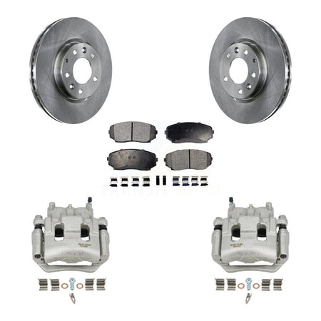 Front Disc Brake Caliper Rotors And Semi-Metallic Pads Kit For 2007-2009 Lincoln MKX FWD KC8-100178P