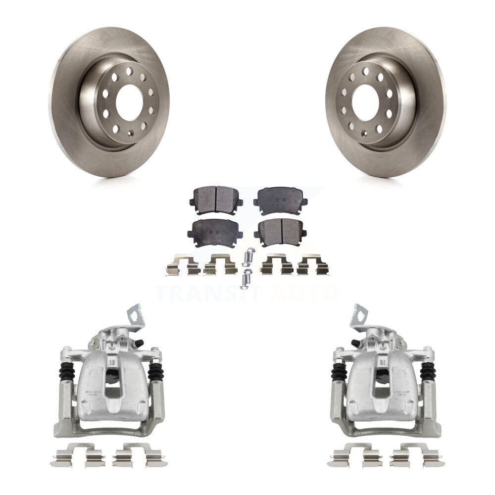Rear Disc Brake Caliper Rotors And Ceramic Pads Kit For Volkswagen CC Passat KC8-100178T