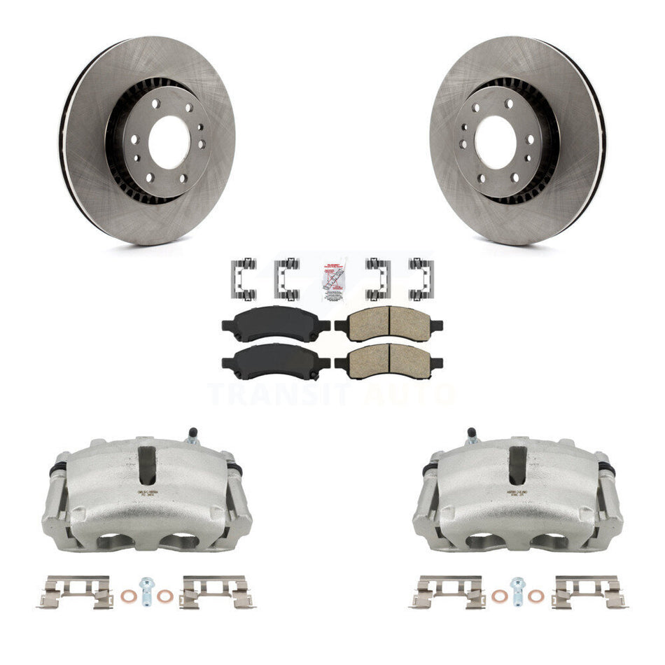 Front Brake Caliper Rotor And Ceramic Pad Kit For Chevrolet Trailblazer GMC Envoy XL EXT KC8-100179N