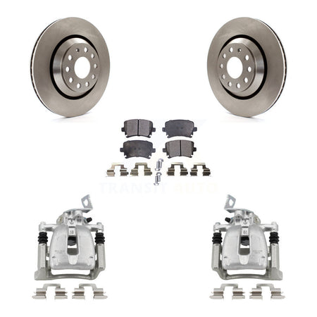 Rear Disc Brake Caliper Rotors And Ceramic Pads Kit For 2009 Volkswagen Passat CC KC8-100180T