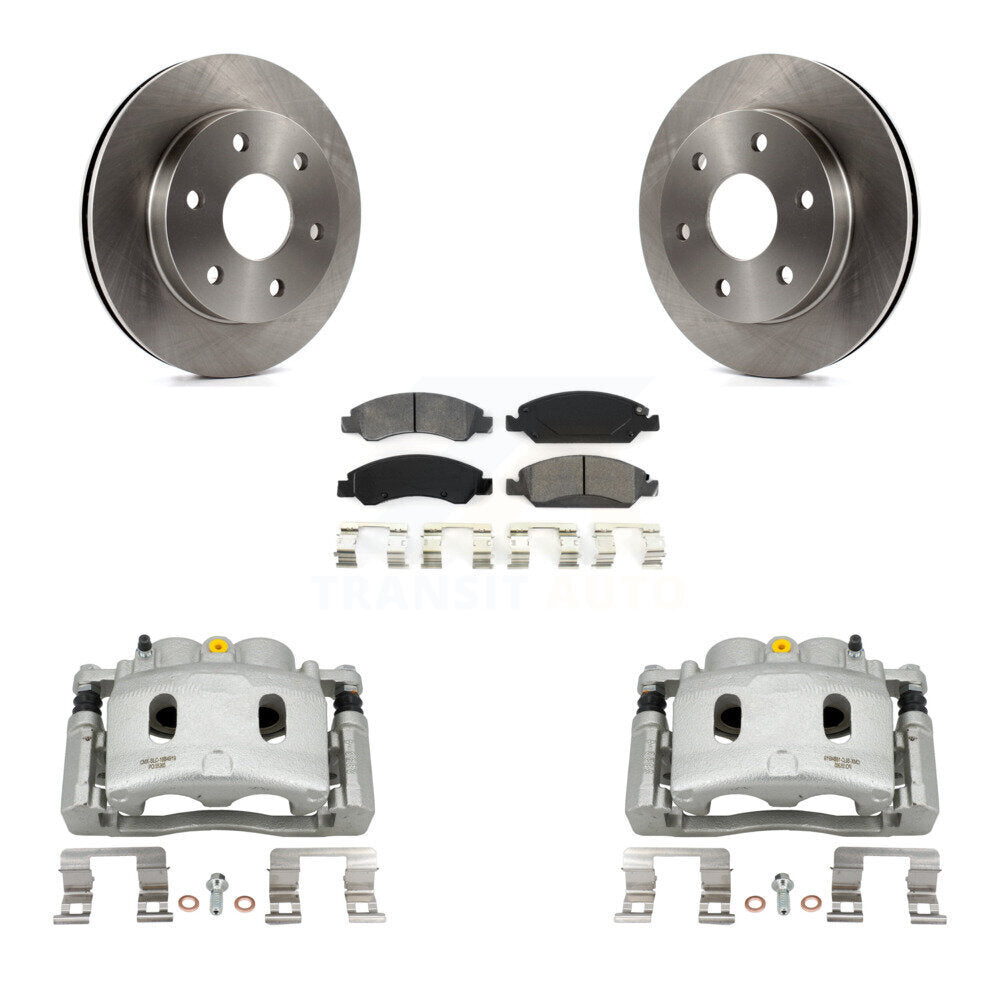 Front Brake Caliper Rotors Semi-Metallic Pad Kit For 07 GMC Sierra 1500 Disc rear brakes KC8-100181S