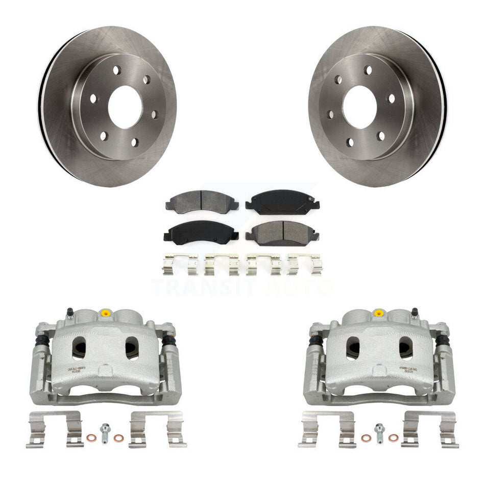 Front Brake Caliper Rotors Semi-Metallic Pad Kit For 07 GMC Sierra 1500 Disc rear brakes KC8-100181S