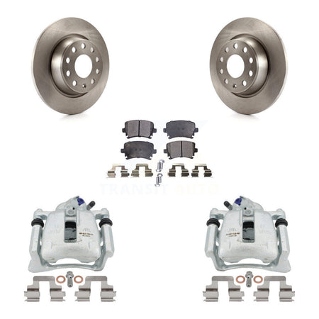 Rear Disc Brake Caliper Rotors And Ceramic Pads Kit For Volkswagen Tiguan CC KC8-100181T by Transit Auto