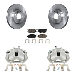 Front Disc Brake Caliper Rotors And Ceramic Pads Kit For Hyundai Accent Kia Rio Rio5 KC8-100182C