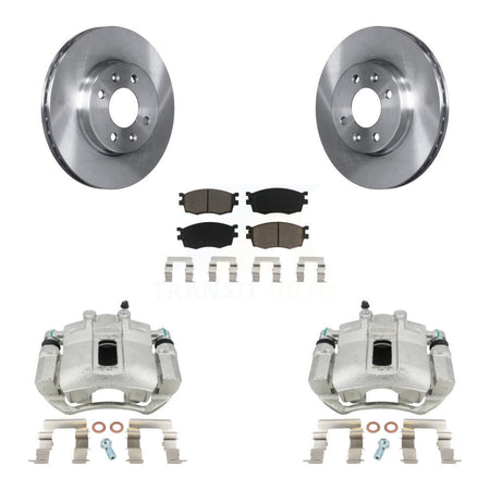 Front Disc Brake Caliper Rotors And Ceramic Pads Kit For Hyundai Accent Kia Rio Rio5 KC8-100182C by Transit Auto