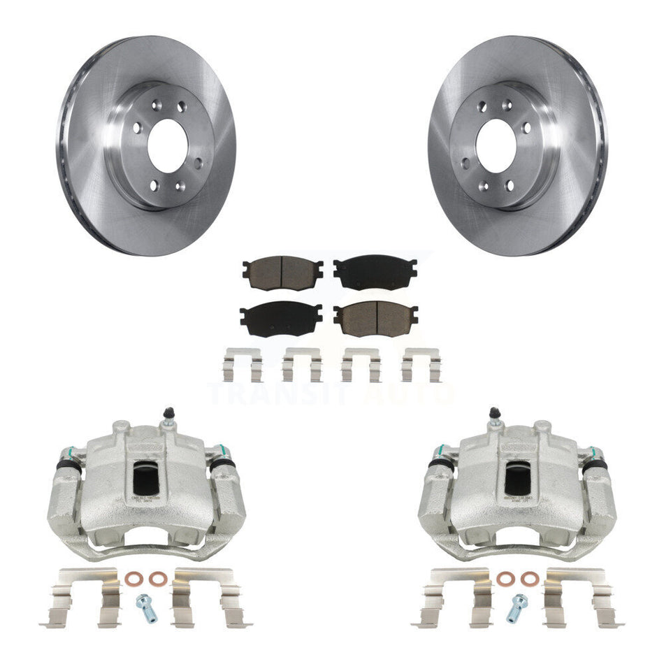 Front Disc Brake Caliper Rotors And Ceramic Pads Kit For Hyundai Accent Kia Rio Rio5 KC8-100182C