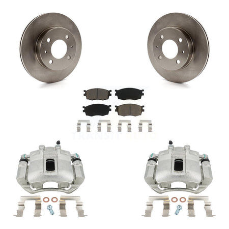 Front Disc Brake Caliper Rotors And Ceramic Pads Kit For 2006 Hyundai Accent Hatchback KC8-100183C by Transit Auto