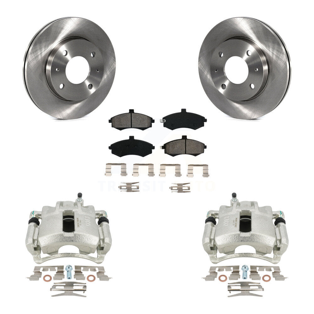 Front Disc Brake Caliper Rotors And Semi-Metallic Pads Kit For Hyundai Elantra KC8-100186S by Transit Auto