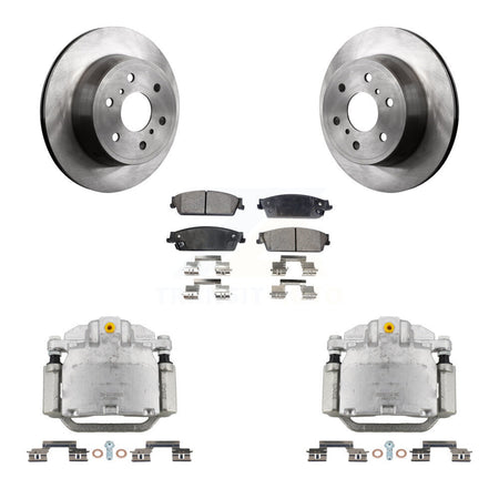 Rear Brake Caliper Rotor & Ceramic Pad Kit For Chevrolet GMC Sierra 1500 Silverado Tahoe KC8-100187T