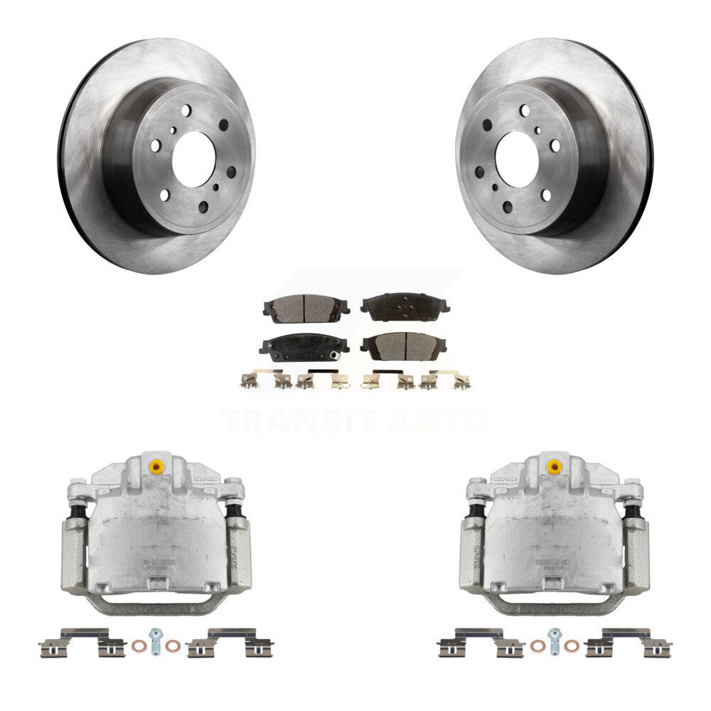 Rear Brake Caliper Rotor & Ceramic Pad Kit For GMC Chevrolet Sierra 1500 Silverado Tahoe KC8-100188T