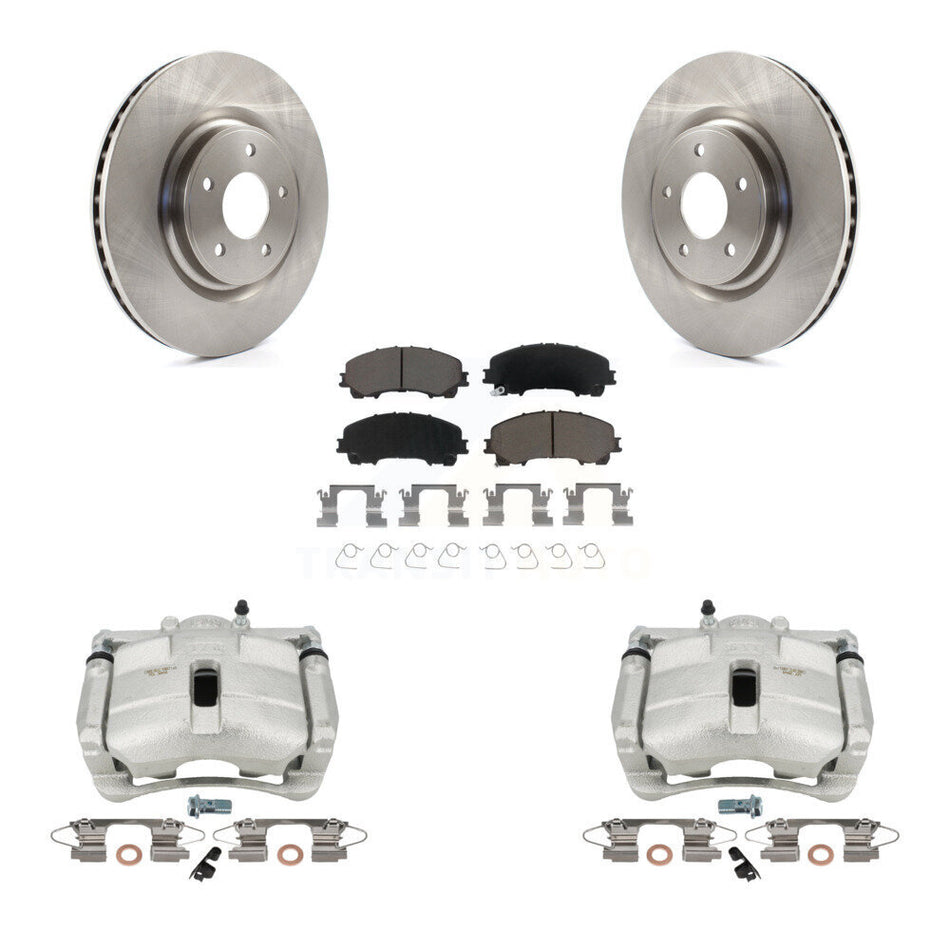 Front Disc Brake Caliper Rotors And Ceramic Pads Kit For Nissan Rogue With 3rd Row Seating KC8-100189C