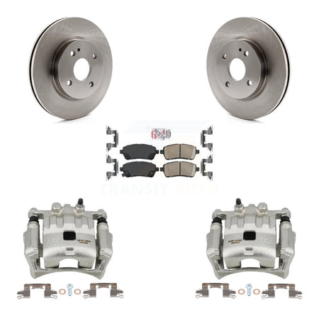 Front Disc Brake Caliper Rotors And Ceramic Pads Kit For 2011-2014 Mazda 2 KC8-100191N