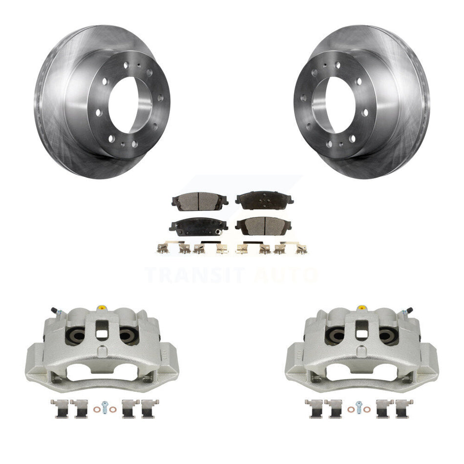 Rear Brake Caliper Rotors Ceramic Pad Kit For 17-19 Chevrolet Suburban With 8 Lug Wheels KC8-100191T
