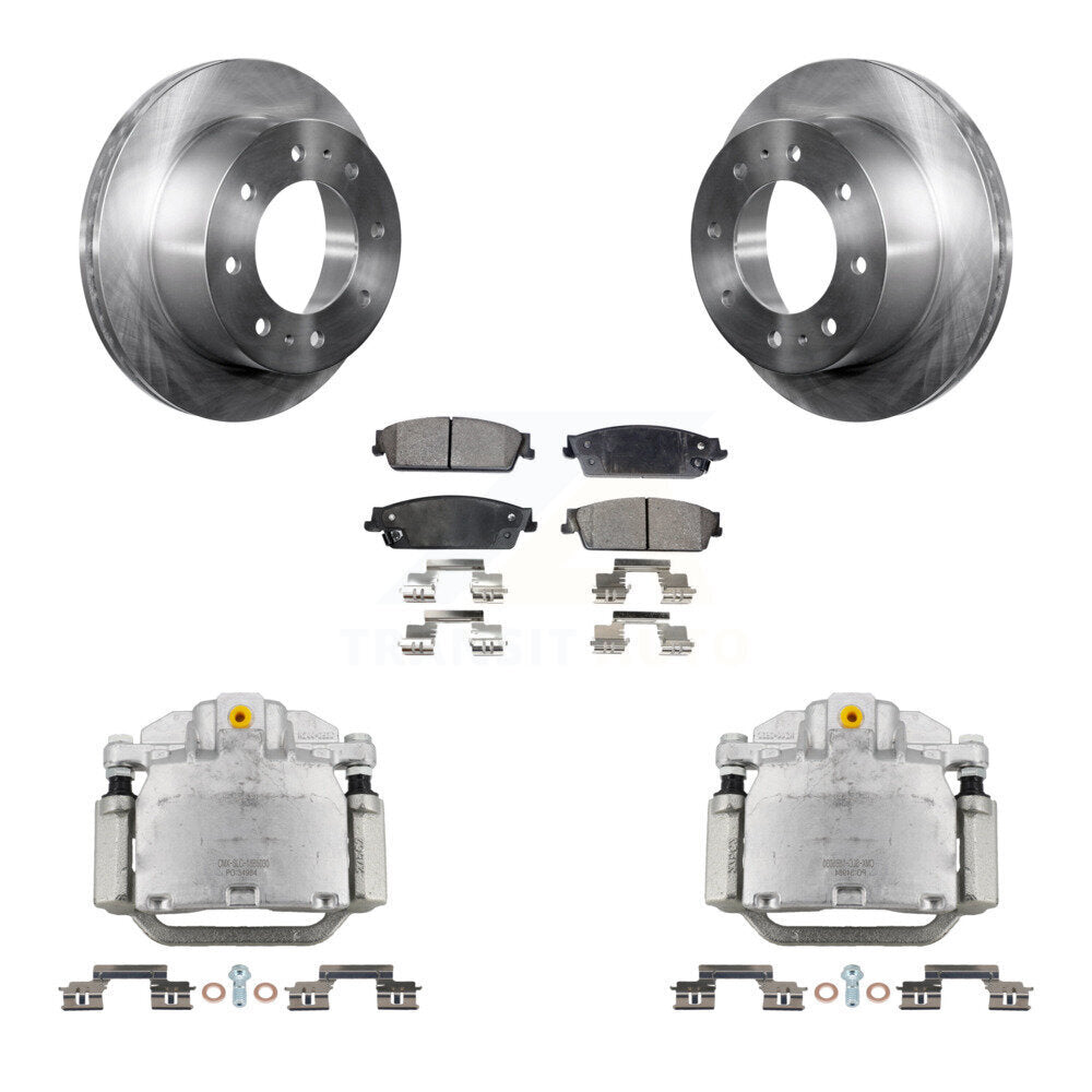 Rear Disc Brake Caliper Rotor & Ceramic Pad Kit For 2011 Chevrolet Silverado 1500 Hybrid KC8-100193T