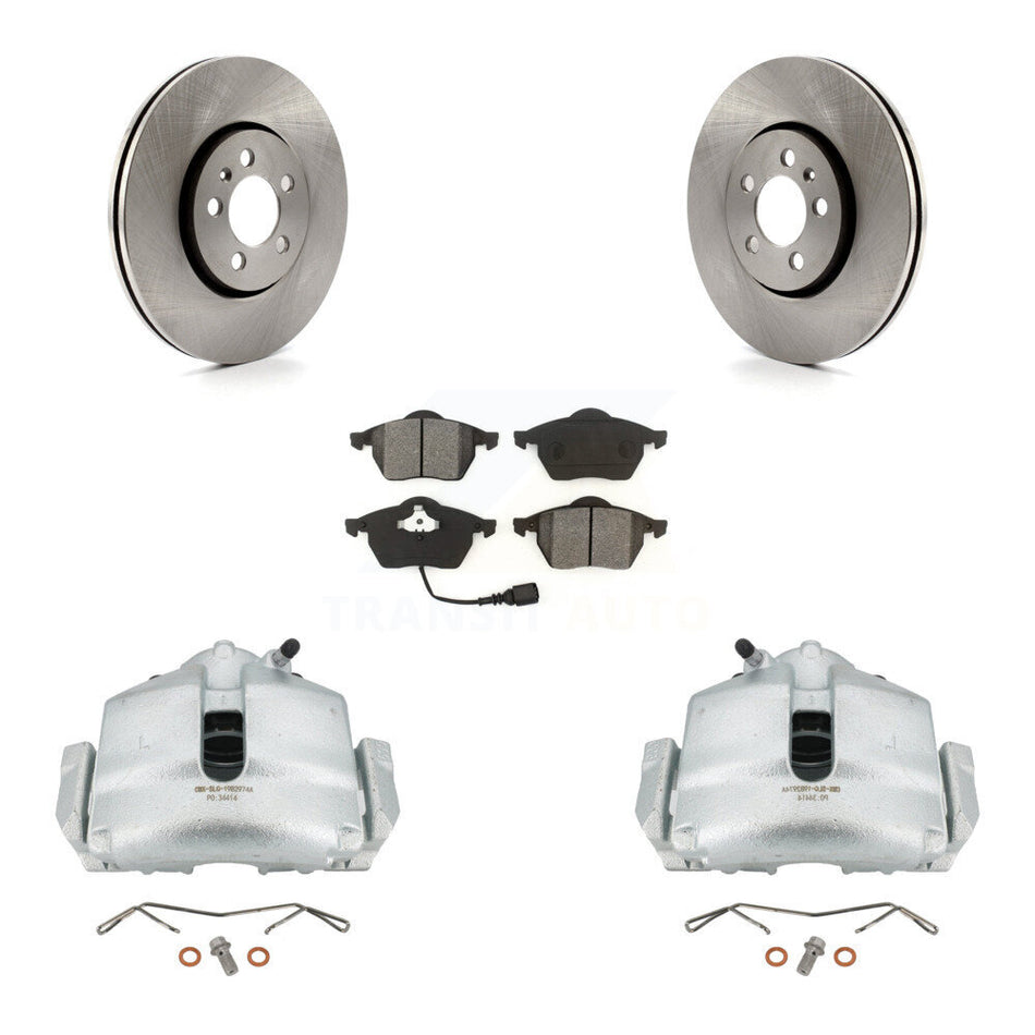 Front Disc Brake Caliper Rotors And Semi-Metallic Pads Kit For 2006 Volkswagen Jetta 2.0L With 288mm Diameter Rotor 7th 8th Digit Of VIN Is "9M" Or "1J" KC8-100194S