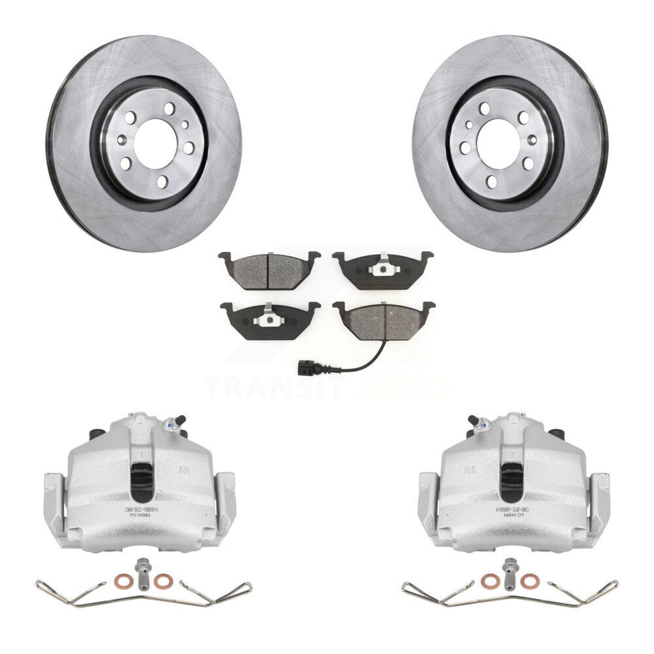 Front Disc Brake Caliper Rotors And Semi-Metallic Pads Kit For 2006 Volkswagen Jetta 2.5L 1.9L With 280mm Diameter Rotor 7th 8th Digit Of VIN Is "9M" Or "1J" KC8-100195S