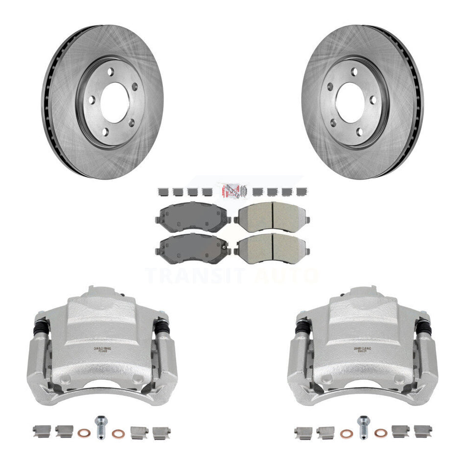 Front Brake Caliper Rotor Semi-Metallic Pad Kit For Dodge Grand Caravan Drum rear brakes KC8-100196N